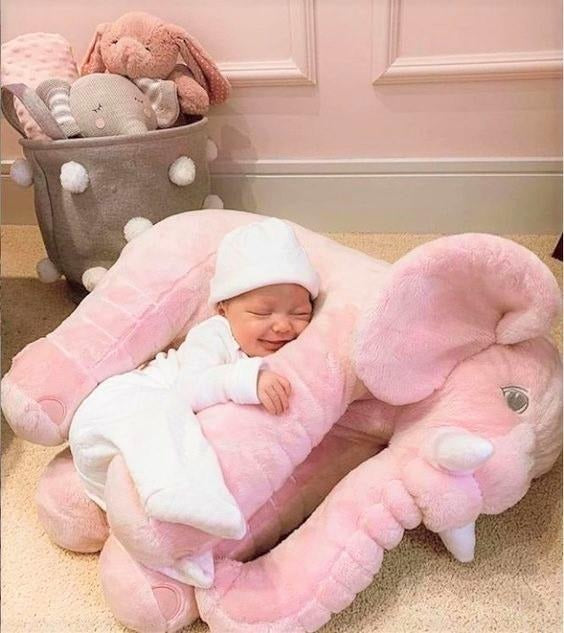 Kuscheltier-Kissen Elefant für Babys – Weiches Plüschkissen gegen Stress