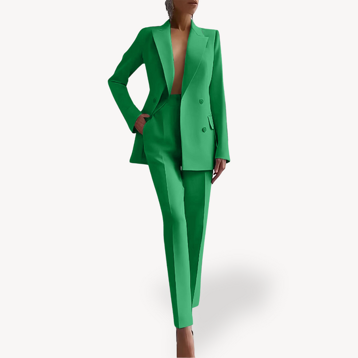Damen Hosenanzug Mit Blazer Und Geradem Schnitt