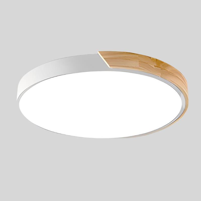 Nordische LED-Deckenleuchte aus Holz – Rundes Design im skandinavischen Stil