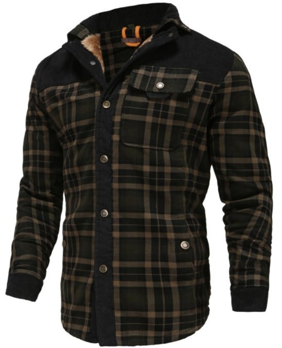 Herren Jacke Im Karo Design Mit Stehkragen