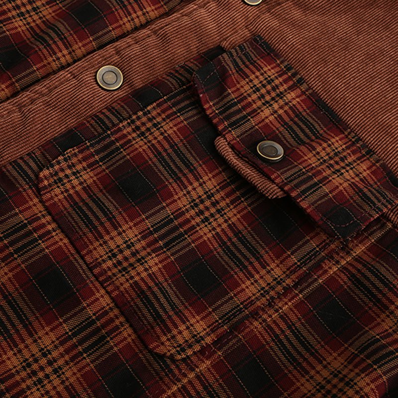 Herren Jacke Im Karo Design Mit Stehkragen