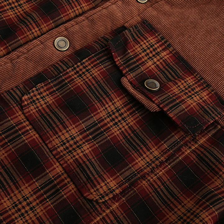 Herren Jacke Im Karo Design Mit Stehkragen