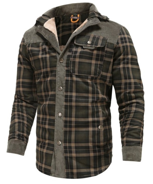 Herren Jacke Im Karo Design Mit Stehkragen