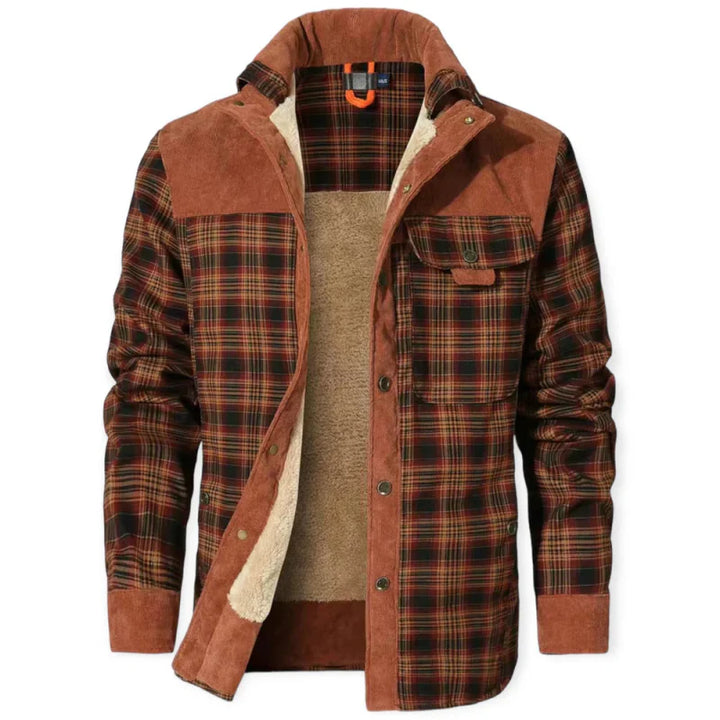 Herren Jacke Im Karo Design Mit Stehkragen