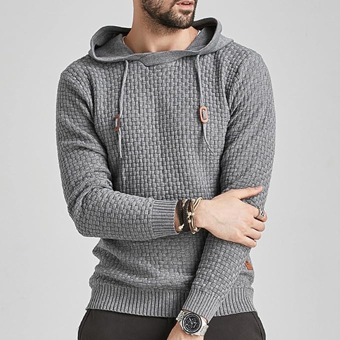 Herren Hoodie Mit Strukturmuster Und Kapuze