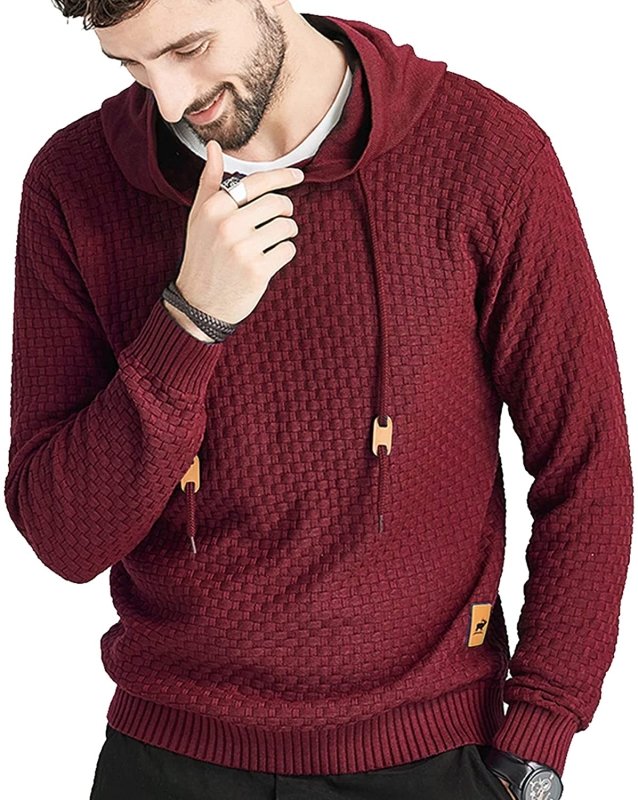 Herren Hoodie Mit Strukturmuster Und Kapuze