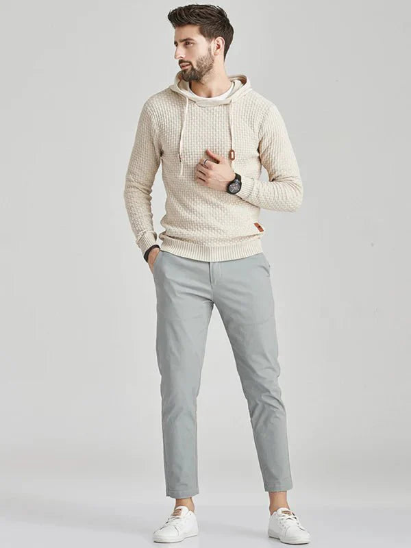 Herren Hoodie Mit Strukturmuster Und Kapuze