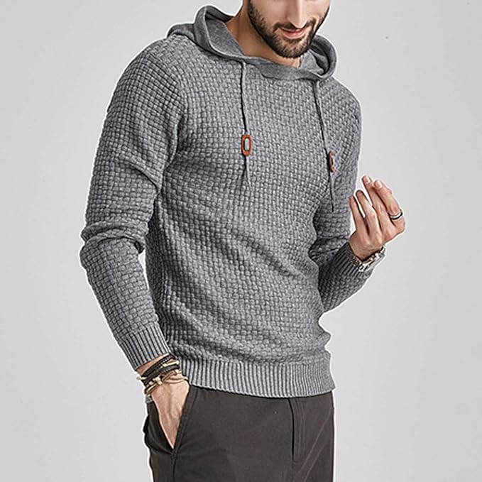 Herren Hoodie Mit Strukturmuster Und Kapuze