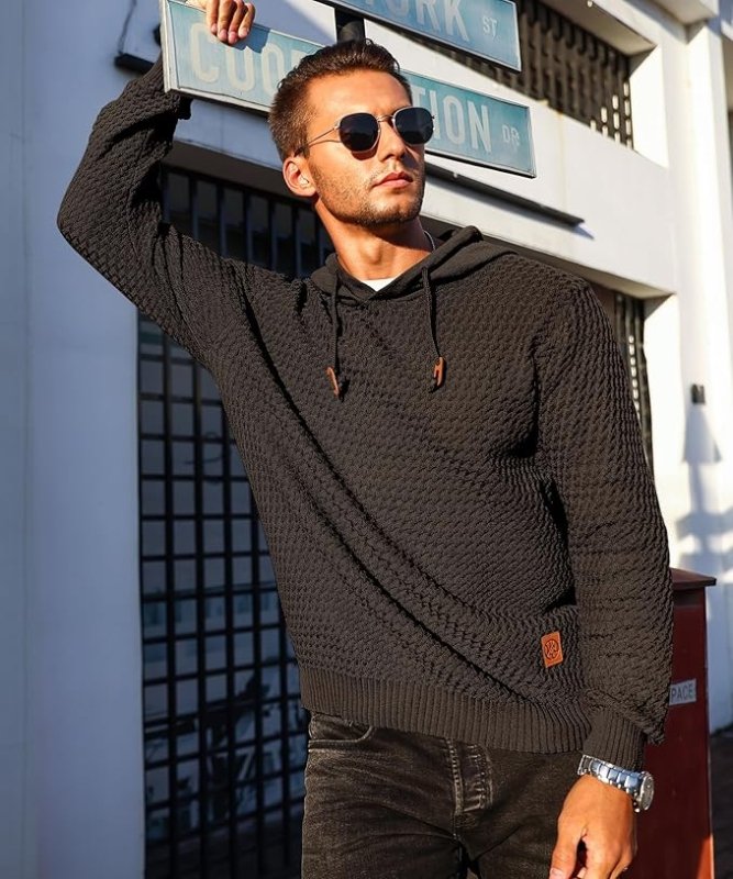 Herren Hoodie Mit Strukturmuster Und Kapuze