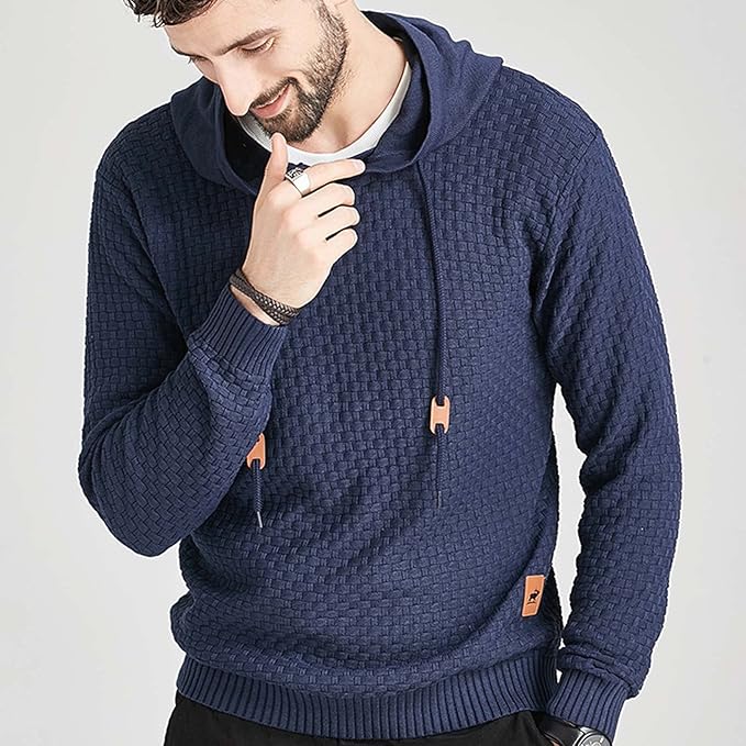 Herren Hoodie Mit Strukturmuster Und Kapuze