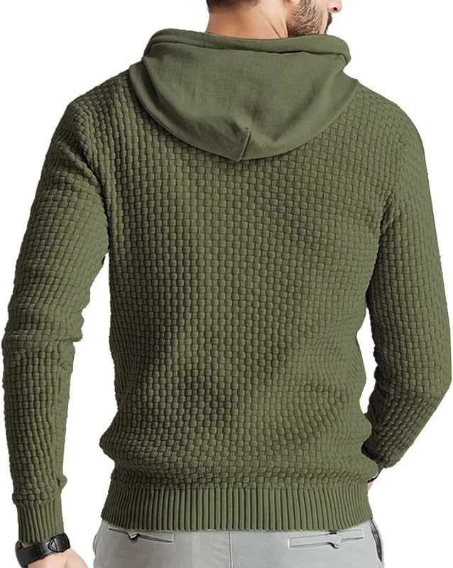 Herren Hoodie Mit Strukturmuster Und Kapuze