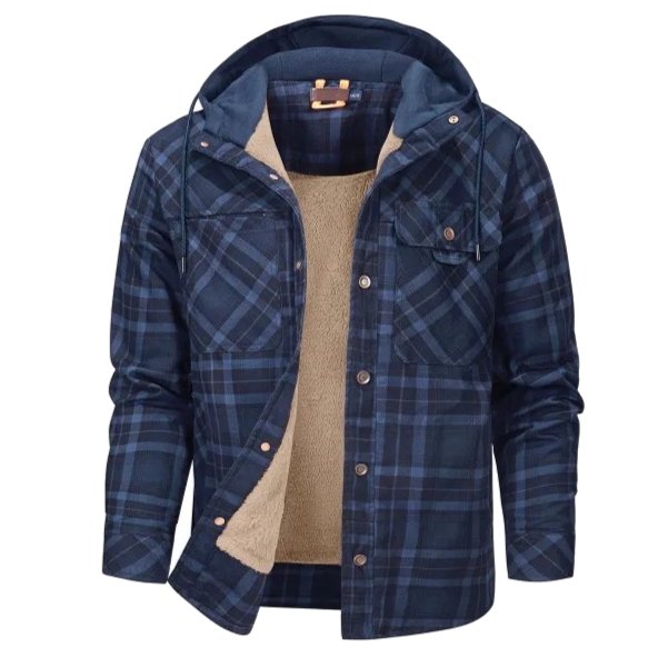 Herren Karierte Jacke Mit Fleecefutter Und Kapuze