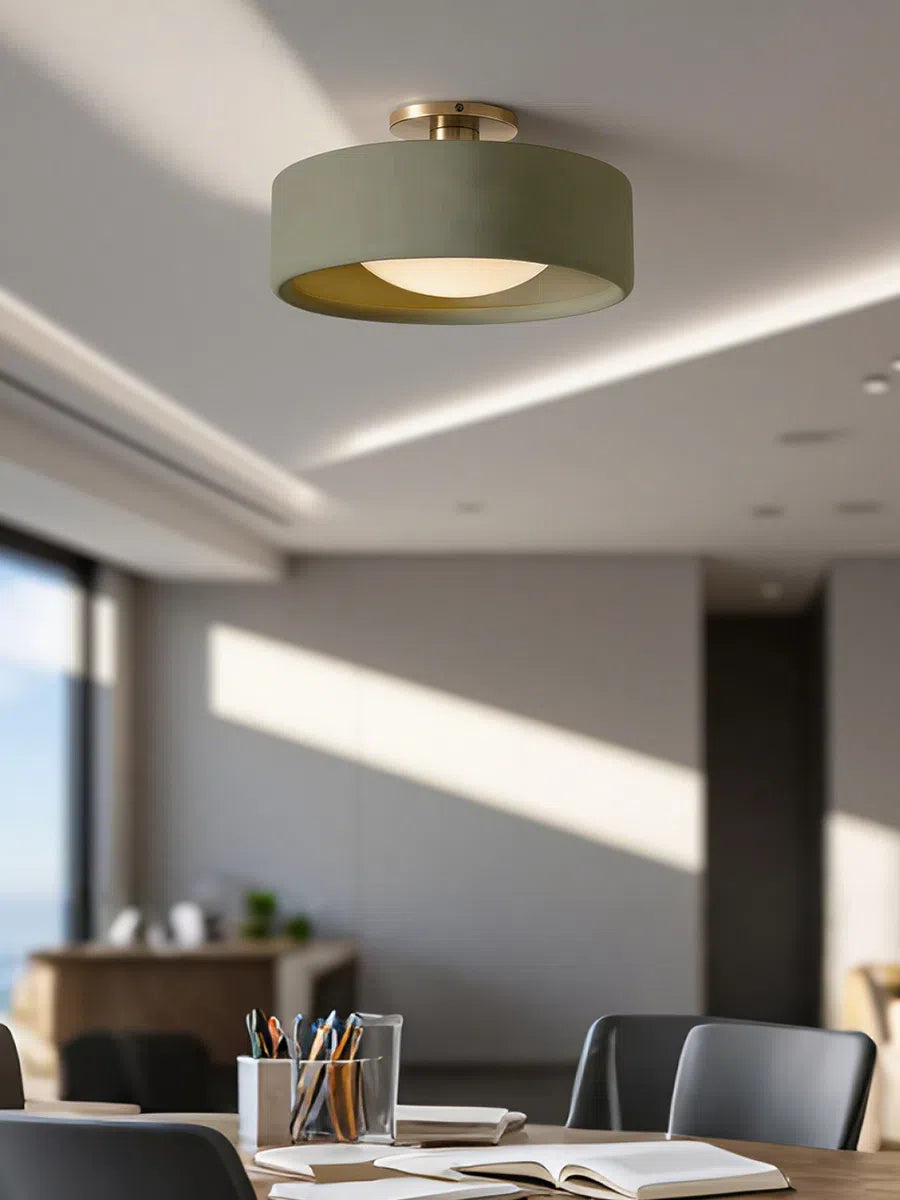 Porzellan Deckenleuchte – Moderne Flush Mount Lampe mit Metallbasis