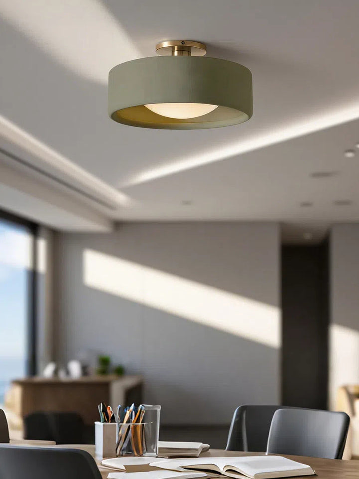 Porzellan Deckenleuchte – Moderne Flush Mount Lampe mit Metallbasis