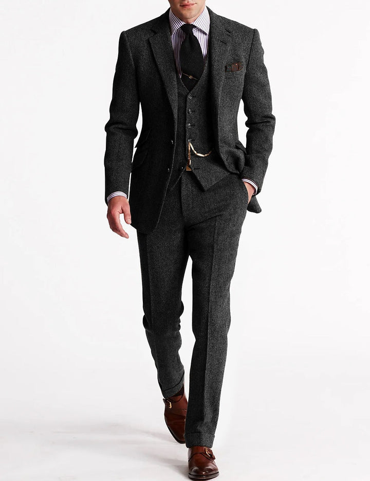 Herren Anzug Dreiteilig Im Vintage Retro Stil