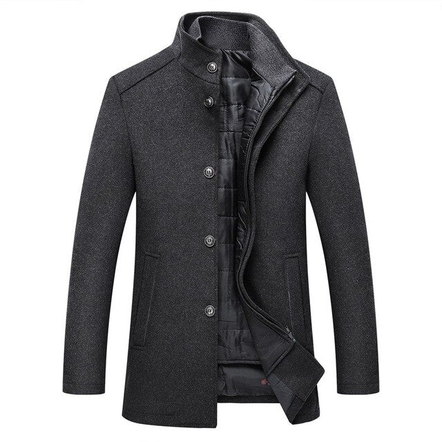 Herren Steppmantel mit Hohem Kragen