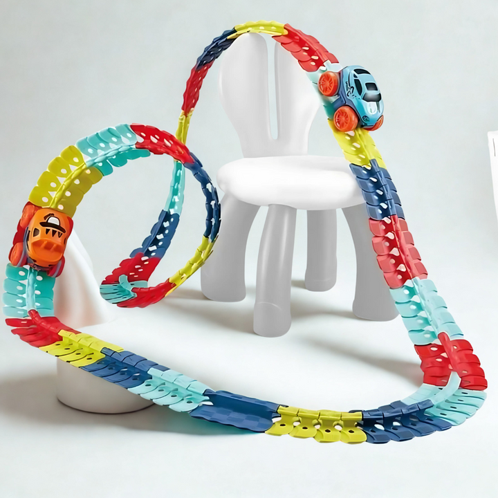 Flexibles Rennstrecken Spielset mit Spielzeugauto für Kinder