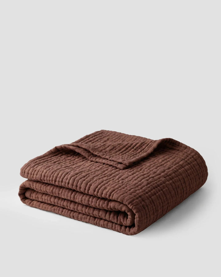 Musselin-Wohndecke in großzügigem Format für Sofa oder Bett
