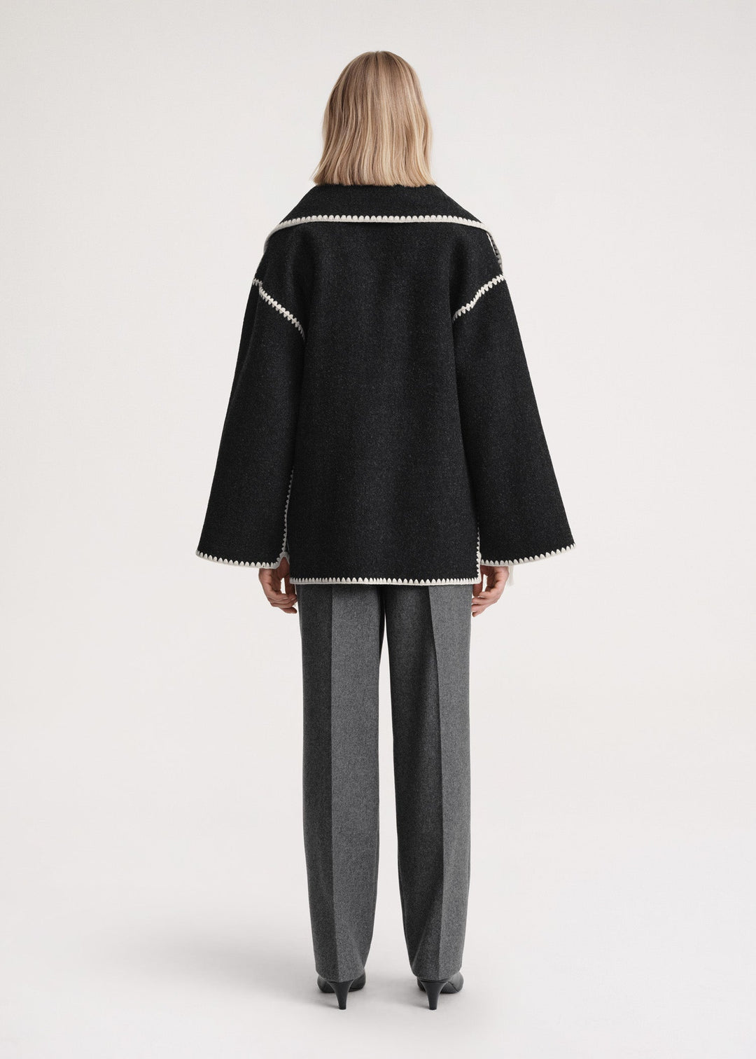 Damen Wickelmantel Mit Integriertem Schal