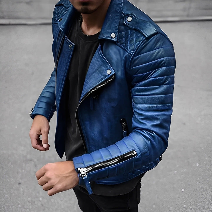 Herren Lederjacke Im Retro Design