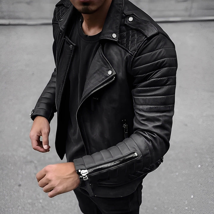 Herren Lederjacke Im Retro Design