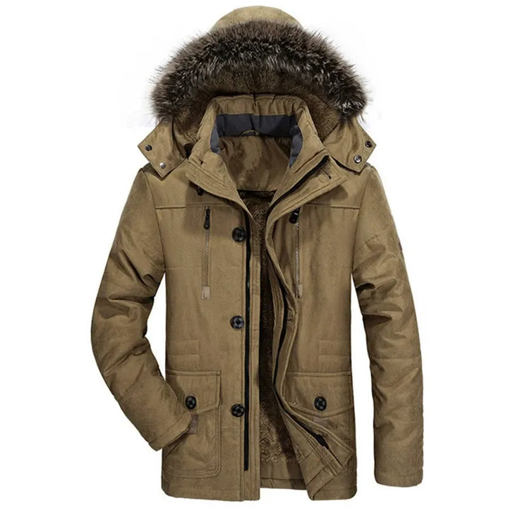 Herren Parka Mit Abnehmbarer Kapuze Und Klassischem Schnitt