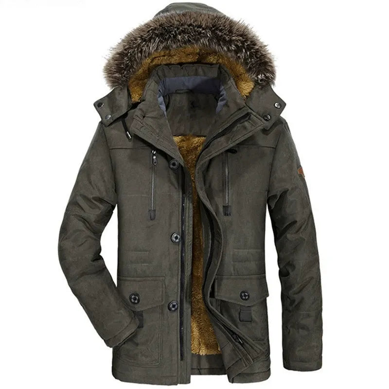Herren Parka Mit Abnehmbarer Kapuze Und Klassischem Schnitt