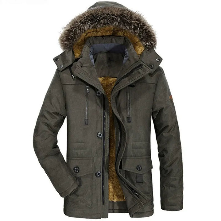 Herren Parka Mit Abnehmbarer Kapuze Und Klassischem Schnitt