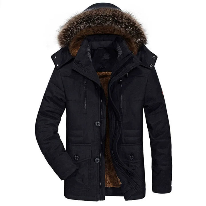 Herren Parka Mit Abnehmbarer Kapuze Und Klassischem Schnitt