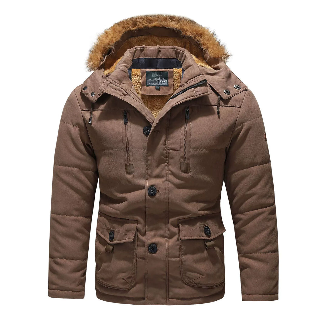 Herren Parka Mit Abnehmbarer Kapuze Und Klassischem Schnitt