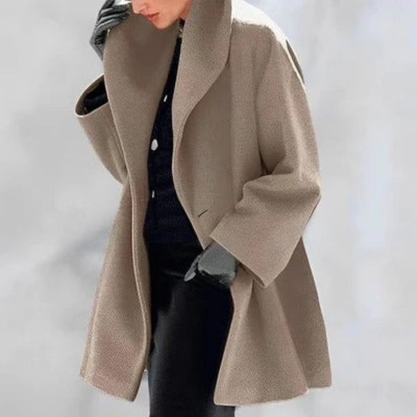 Damen Oversize Mantel Mit weitem Kragen Und Offenem Schnitt