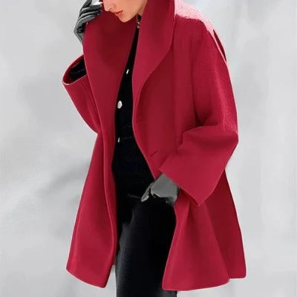 Damen Oversize Mantel Mit weitem Kragen Und Offenem Schnitt