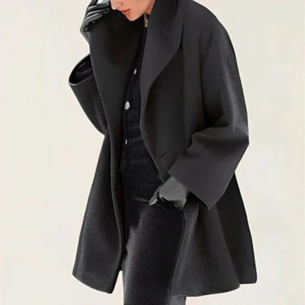 Damen Oversize Mantel Mit weitem Kragen Und Offenem Schnitt