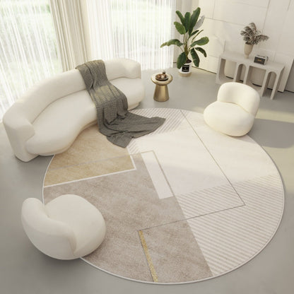Moderner runder Teppich im schlichten Design für Wohnzimmer und Schlafzimmer