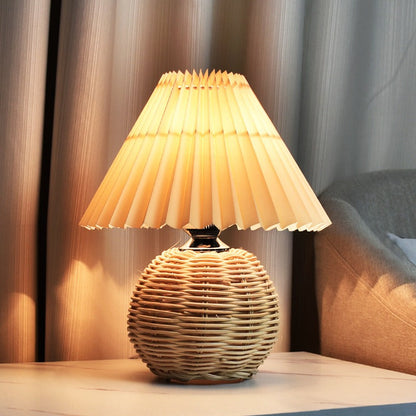 Gefaltete Nachttischlampe mit Leinen Schirm und Projektionsfunktion