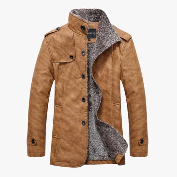 Herren Doppelreihige Jacke Mit Fleecefutter Im Urbanen Stil