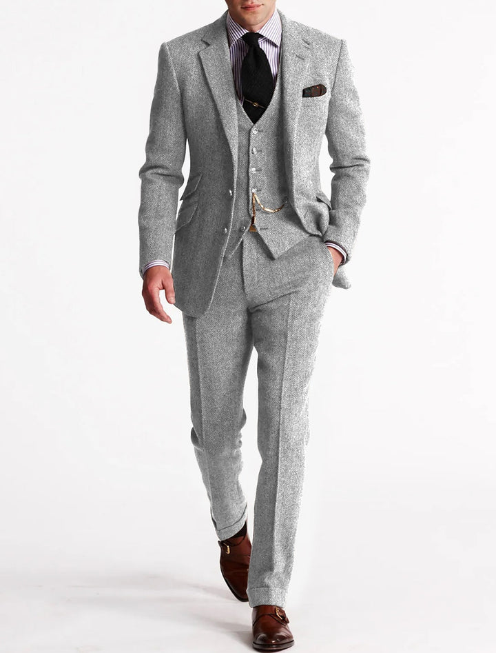 Herren Anzug Dreiteilig Im Vintage Retro Stil