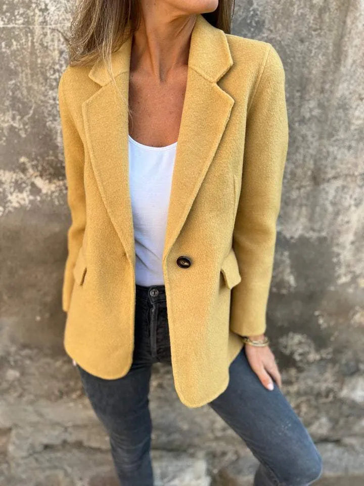 Damen Casual Jacke Mit Reverskragen Und Langarm