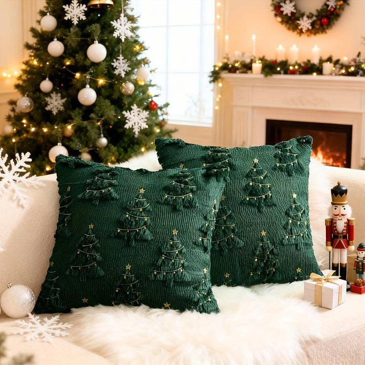 Kissenhüllen 3D Strick Weihnachtsmotive 2er Set