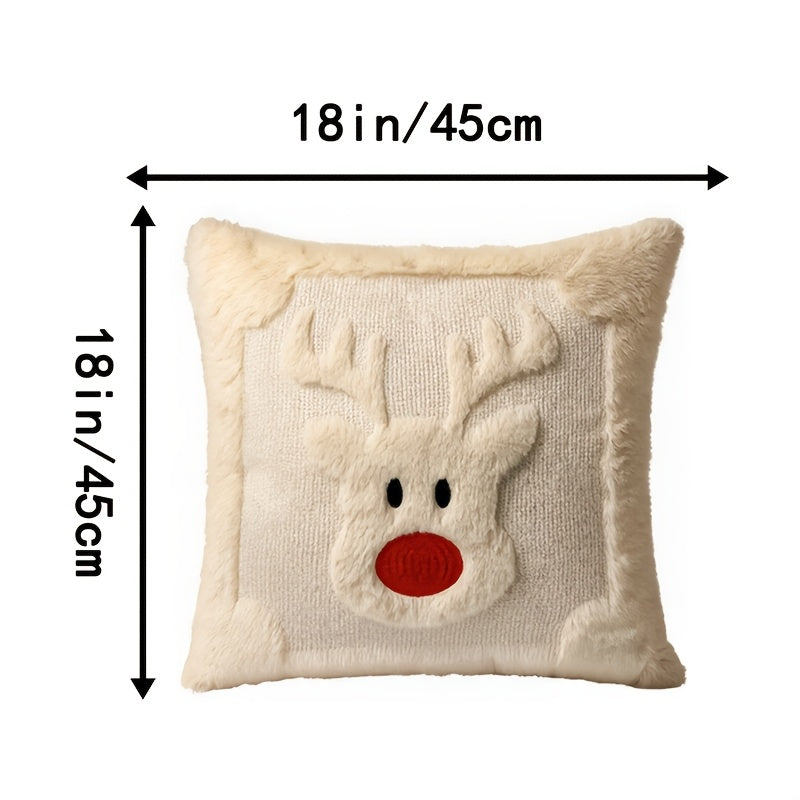 Weihnachtliche Rentier-Kissenhüllen aus Plüsch für ein gemütliches Zuhause