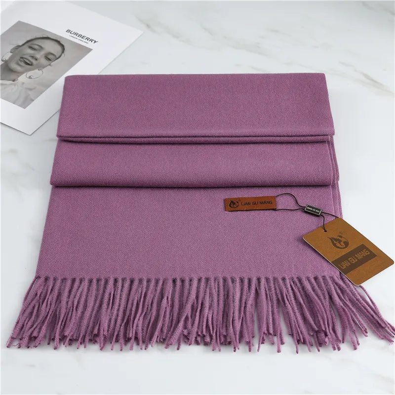 Damen Kaschmir Schal Mit Klassischem Design