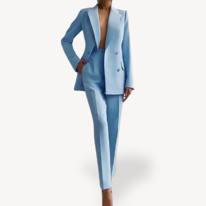 Damen Hosenanzug Mit Blazer Und Geradem Schnitt