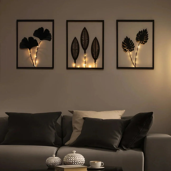LED-Leuchtrahmen im 3er-Set als dekorative Beleuchtung für Zuhause