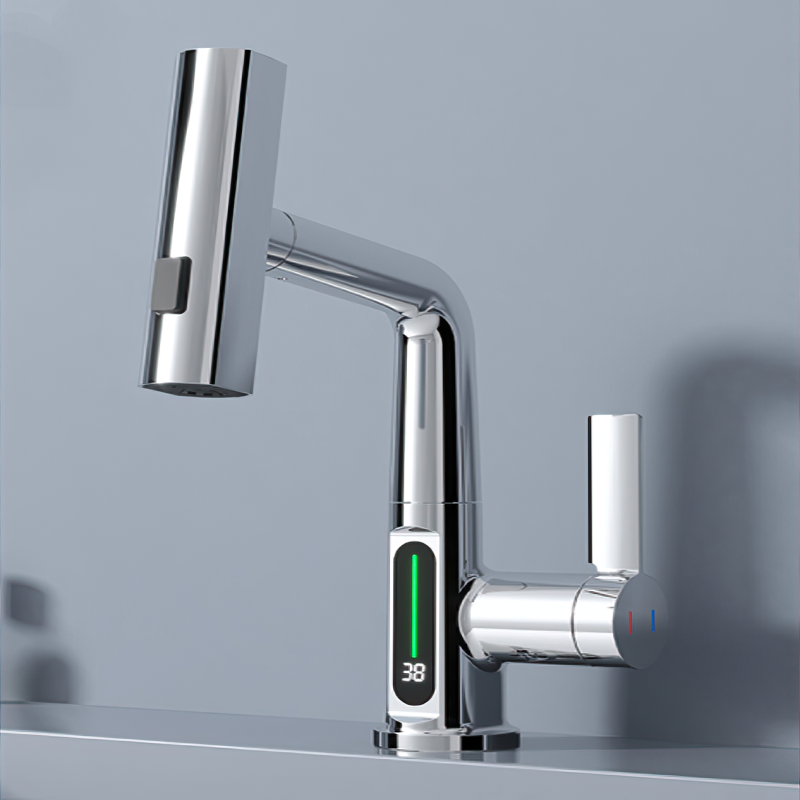 Digitaler Wasserhahn mit LED Temperaturanzeige & 360° Schwenkfunktion