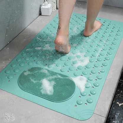 Rutschfeste Duschmatte mit Fußschrubber & Schnellem Wasserablauf