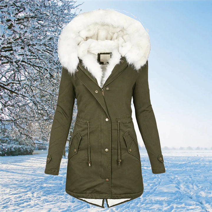 Damen Parka Jacke Mit Kapuze Und Fellfutter In Übergröße