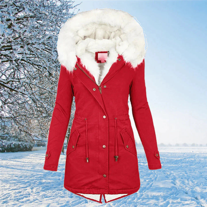 Damen Parka Jacke Mit Kapuze Und Fellfutter In Übergröße