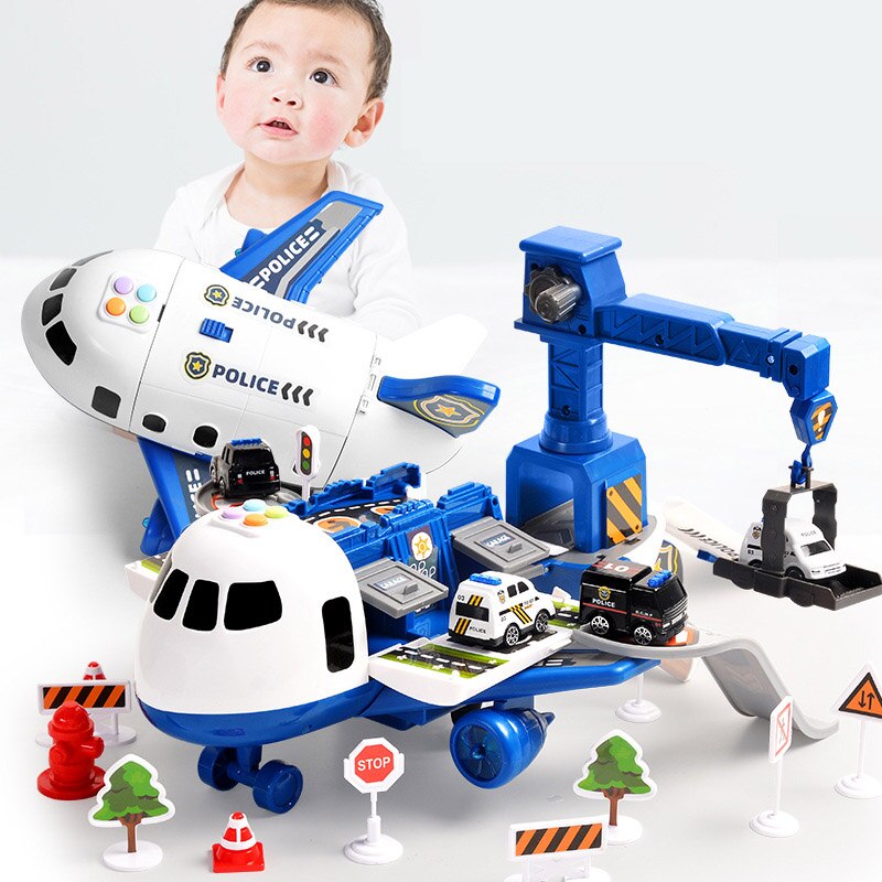 Abenteuer Flugzeug mit Baufahrzeugen Spielset für Kinder
