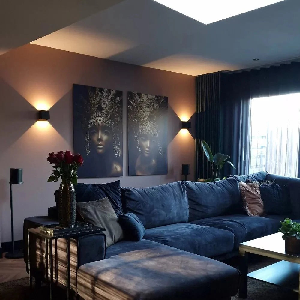 Geometrische LED-Wandleuchte mit warmem Licht für Schlafzimmer und Flur