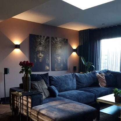 Geometrische LED-Wandleuchte mit warmem Licht für Schlafzimmer und Flur
